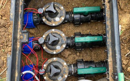 Control valves of the drip irrigation system in the Becin family orchard | Pipelife